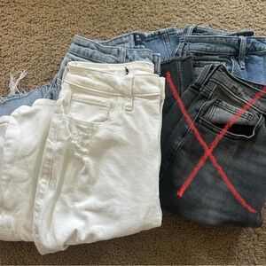 Hollister Straight Jeans - White, Blue, Black